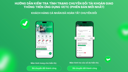 Hướng dẫn Kiểm tra tình trạng chuyển đổi Tài khoản giao thông