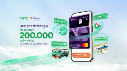NHẬN COMBO QUÀ TẶNG TRỊ GIÁ TỚI 500.000 VNĐ KHI MỞ THẺ TÍN DỤNG TPBANK VETC